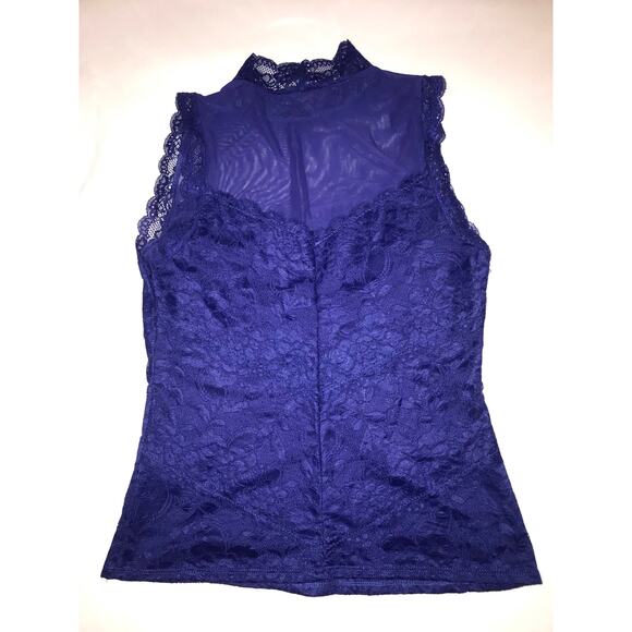Guess womens Y2K fairy lace overlay top  blue Size large Party Festival Office - Picture 8 of 8